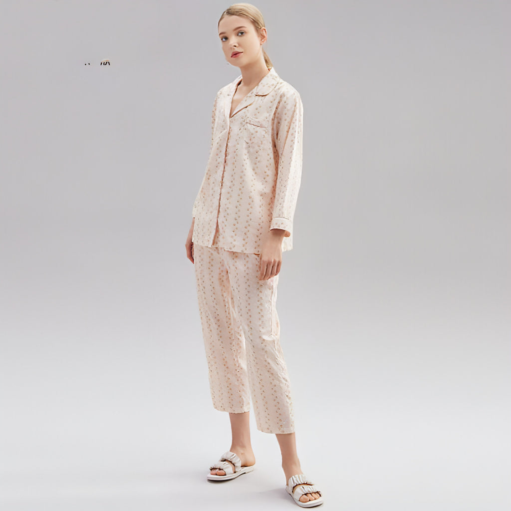 Women's Cotton Pajamas Spring Long-sleeved Homewear Thin New