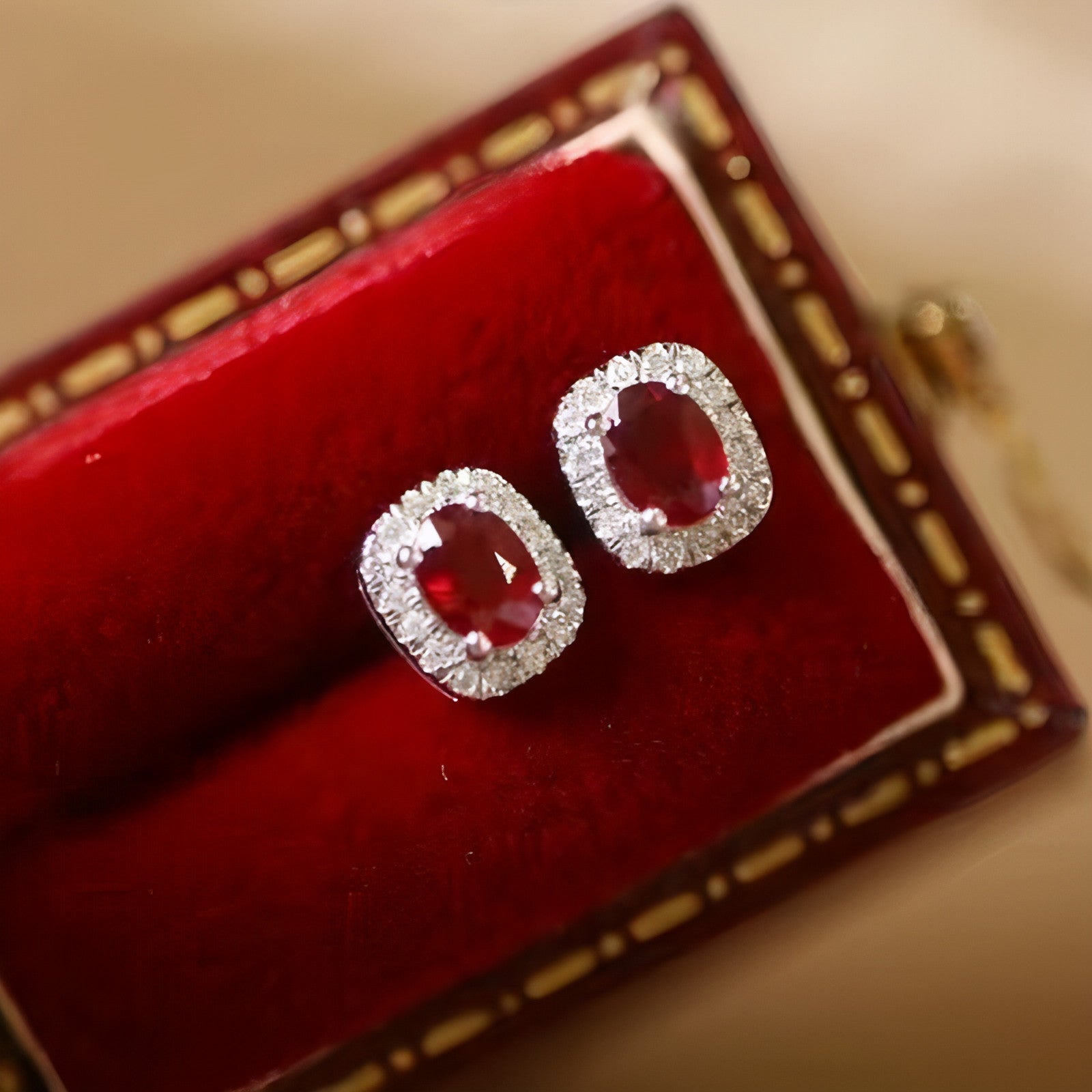 ❤️‍🔥 HF™ – Pigeon Ruby Studs | 18K Royal Edition