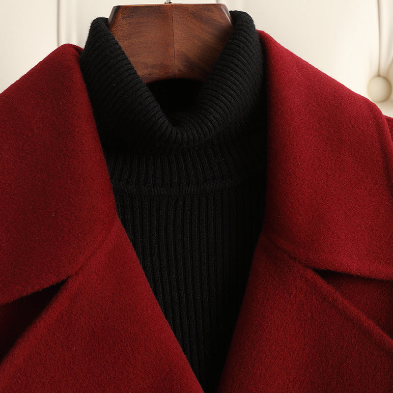 Autumn & Winter Temperament Korean Wool Coat for Women – Elegant & Slim Fit
