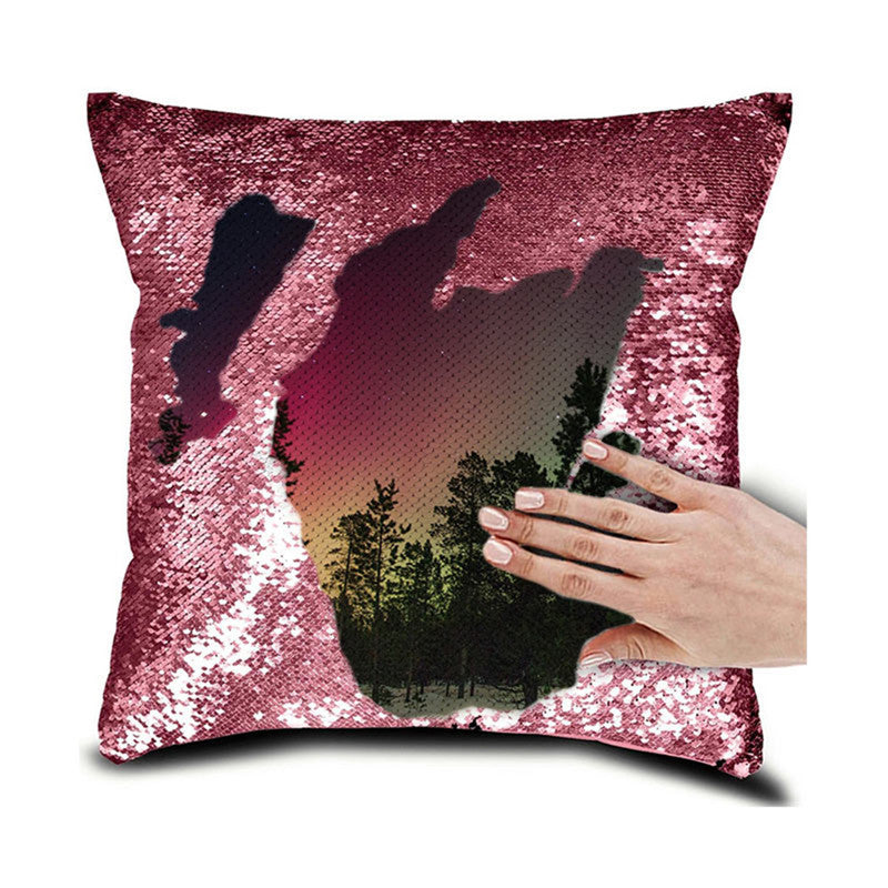 MemoryGlimmer™ – Custom Sequin Pillowcase with Photo or Name (40×40 cm)