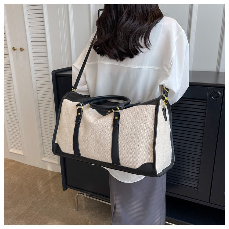 Voyagera™ – Canvas Travel Tote Bag (Large Capacity)