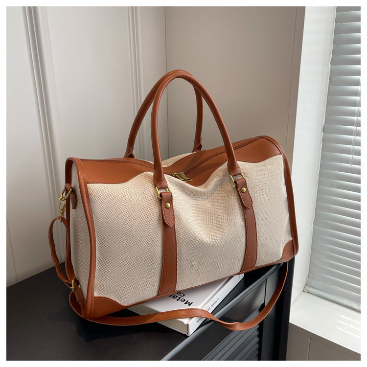 Voyagera™ – Canvas Travel Tote Bag (Large Capacity)