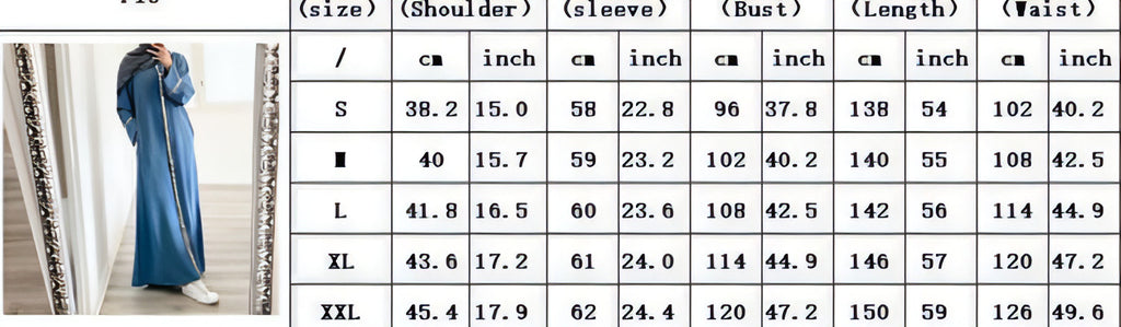 Muslim Women's Wear Robe Stitching Trim Sequins Dress