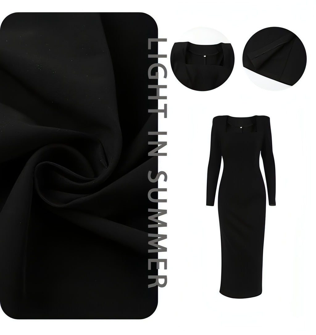 A1. Long Skirt, Square Neck, Slim Fit