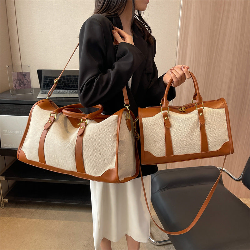 Voyagera™ – Canvas Travel Tote Bag (Large Capacity)