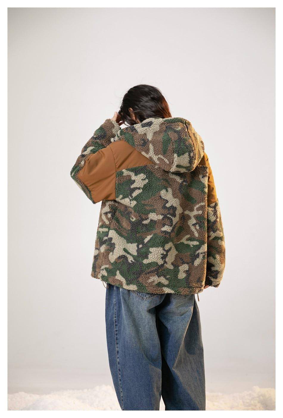 Men's Retro Camouflage Hooded Cotton Coat Jacket