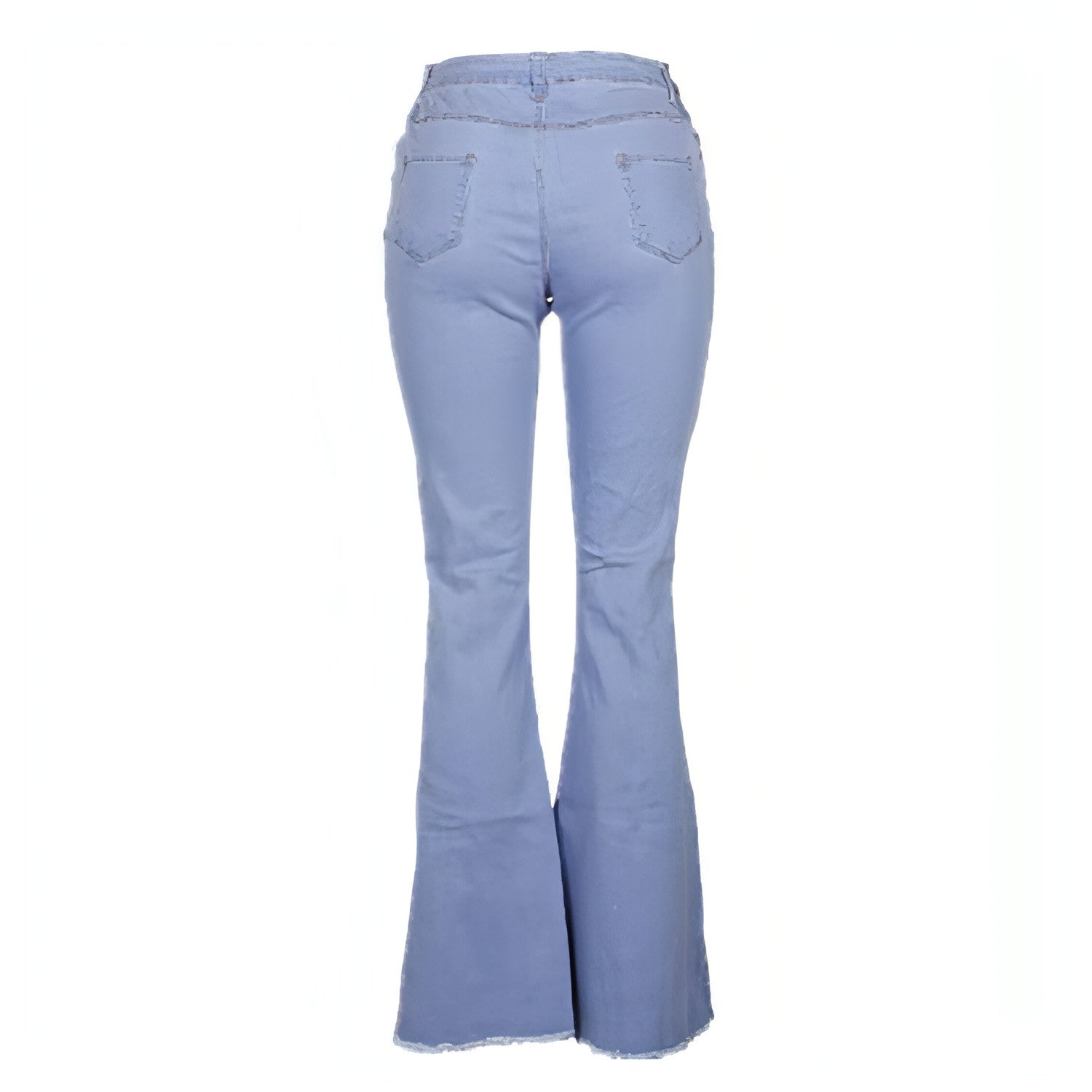 Vintage shredded solid color flared jeans women