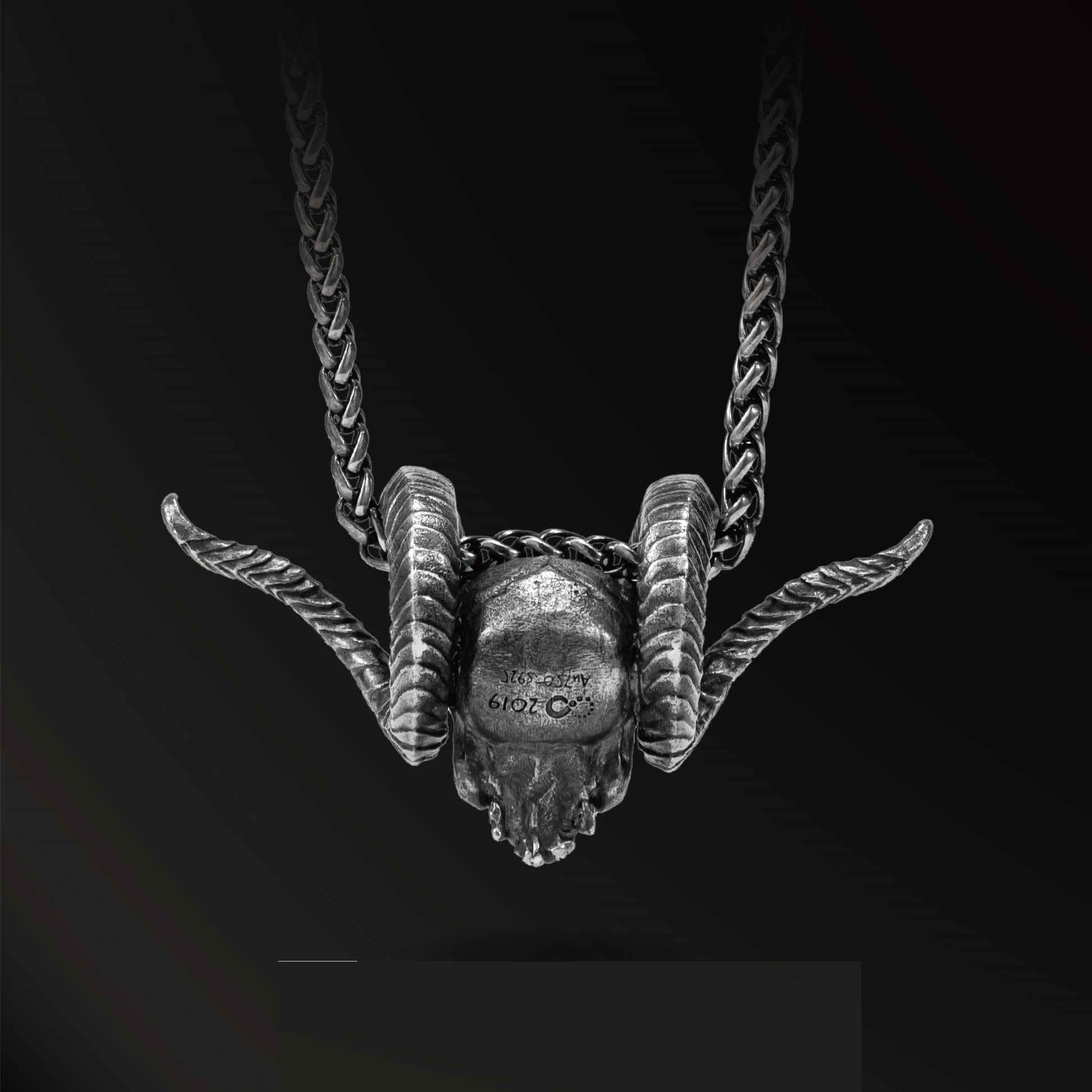 Magaraci™ 925 Silver Antique Pendant Inlaid With 18k Gold Punk Necklace