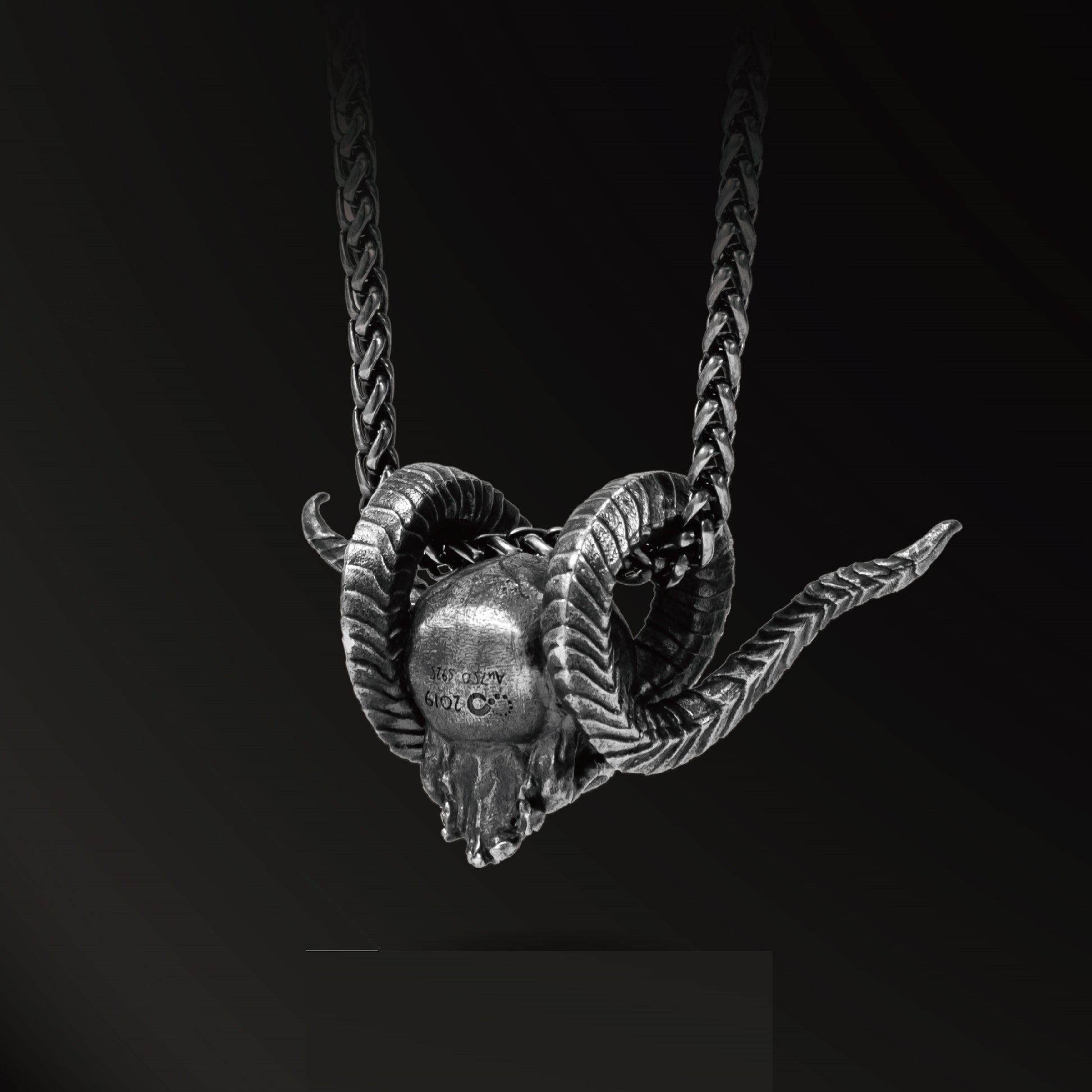 Magaraci™ 925 Silver Antique Pendant Inlaid With 18k Gold Punk Necklace