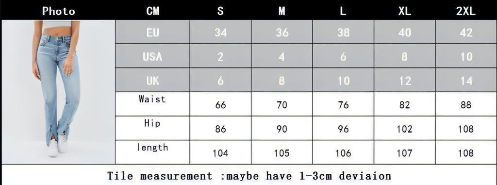 Commuter Split Straight Pants Fashionable Stretch Washed Jeans Women