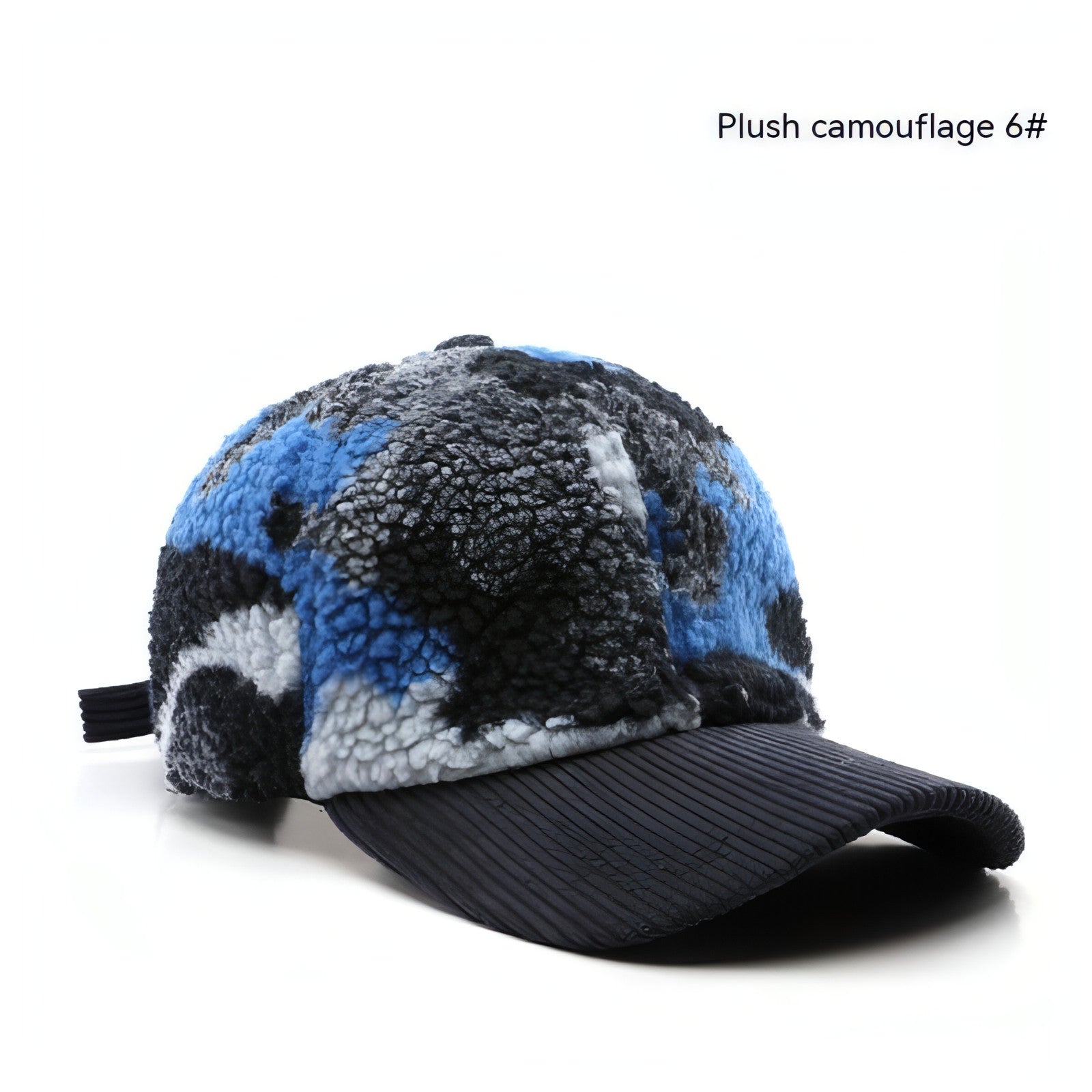 Assorted Colors Plush Camouflage Outdoor Keep Warm Baseball Cap