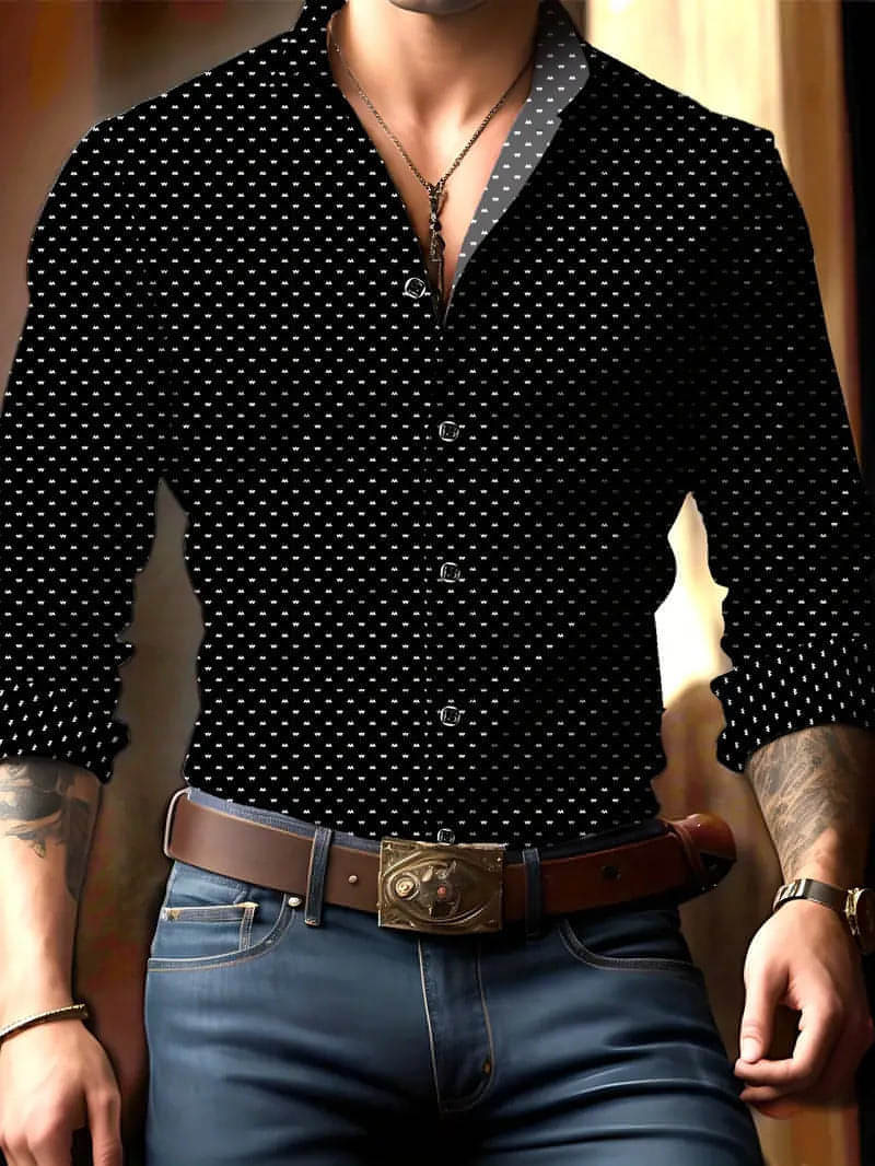 Volkswagen Casual Men's Lattice Long-Sleeve Shirt – Breathable & Versatile