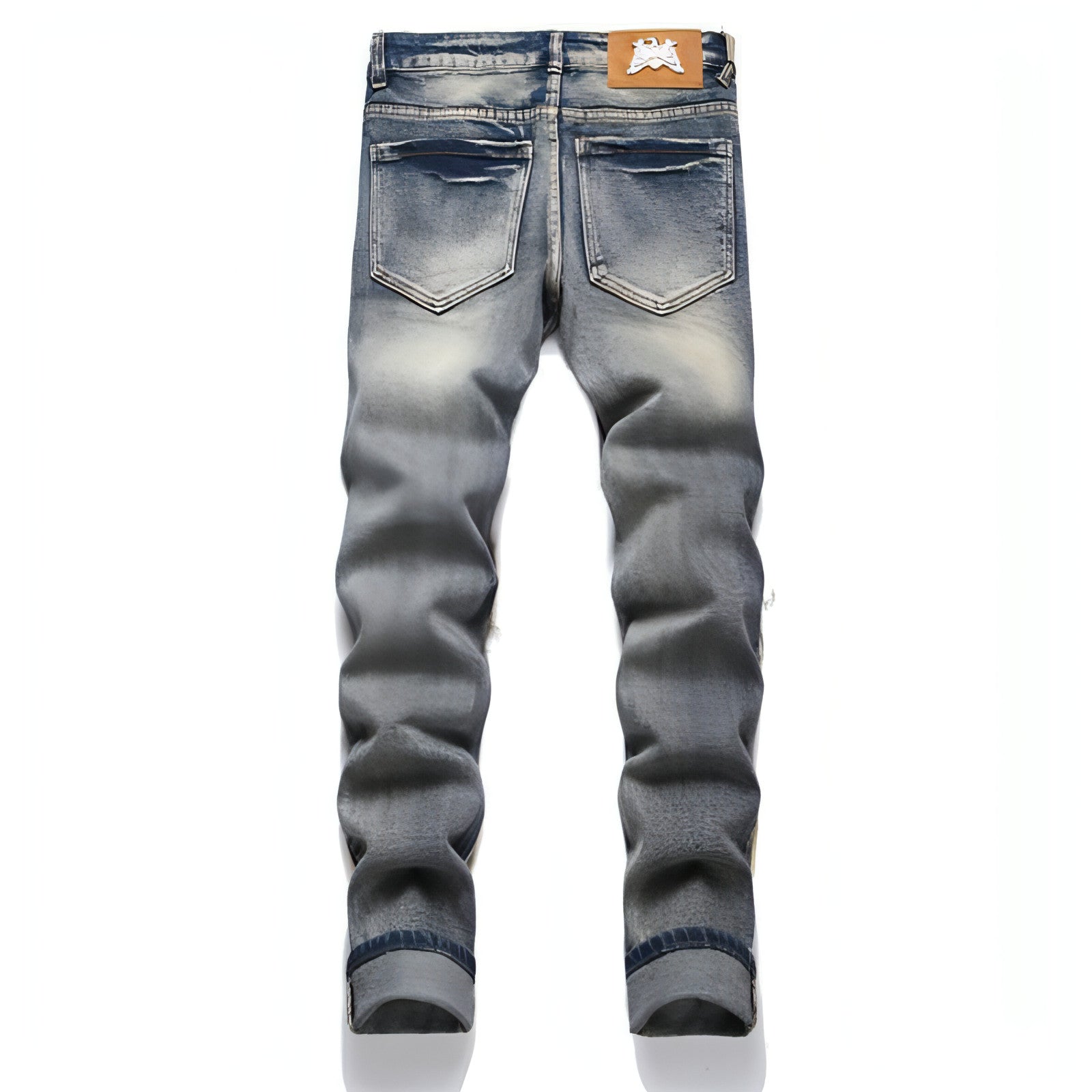 RawEdge™ – Distressed Patchwork Slim Jeans