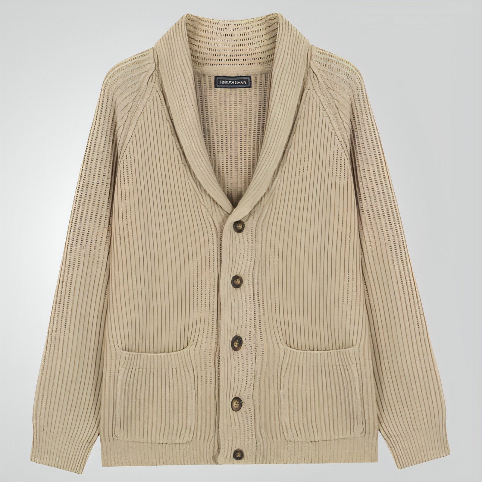 Men's Lapel Knitting Cardigan Fashion Button Sweater With Pockets Outwear Long Sleeve Top Spring Fall