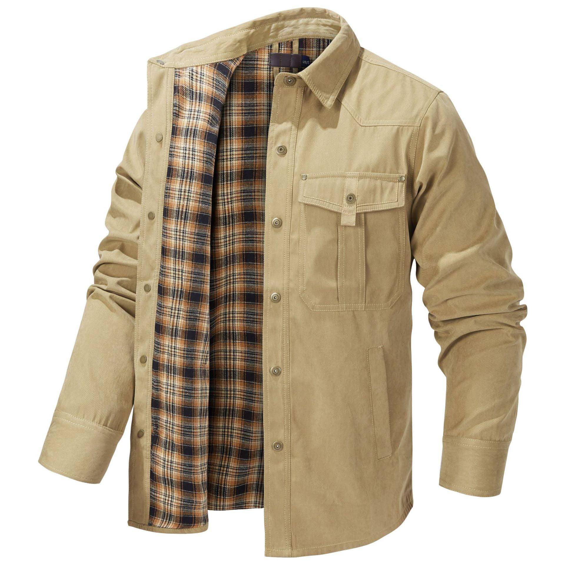 A.1 Lapel Plaid Flannel Casual Retro Western Style Jacket Men