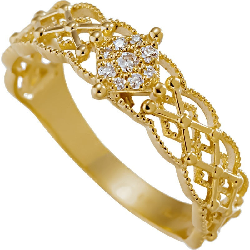 Pure 18K Jinrege Light Luxury Wide Version Fashion Ring – Timeless Elegance