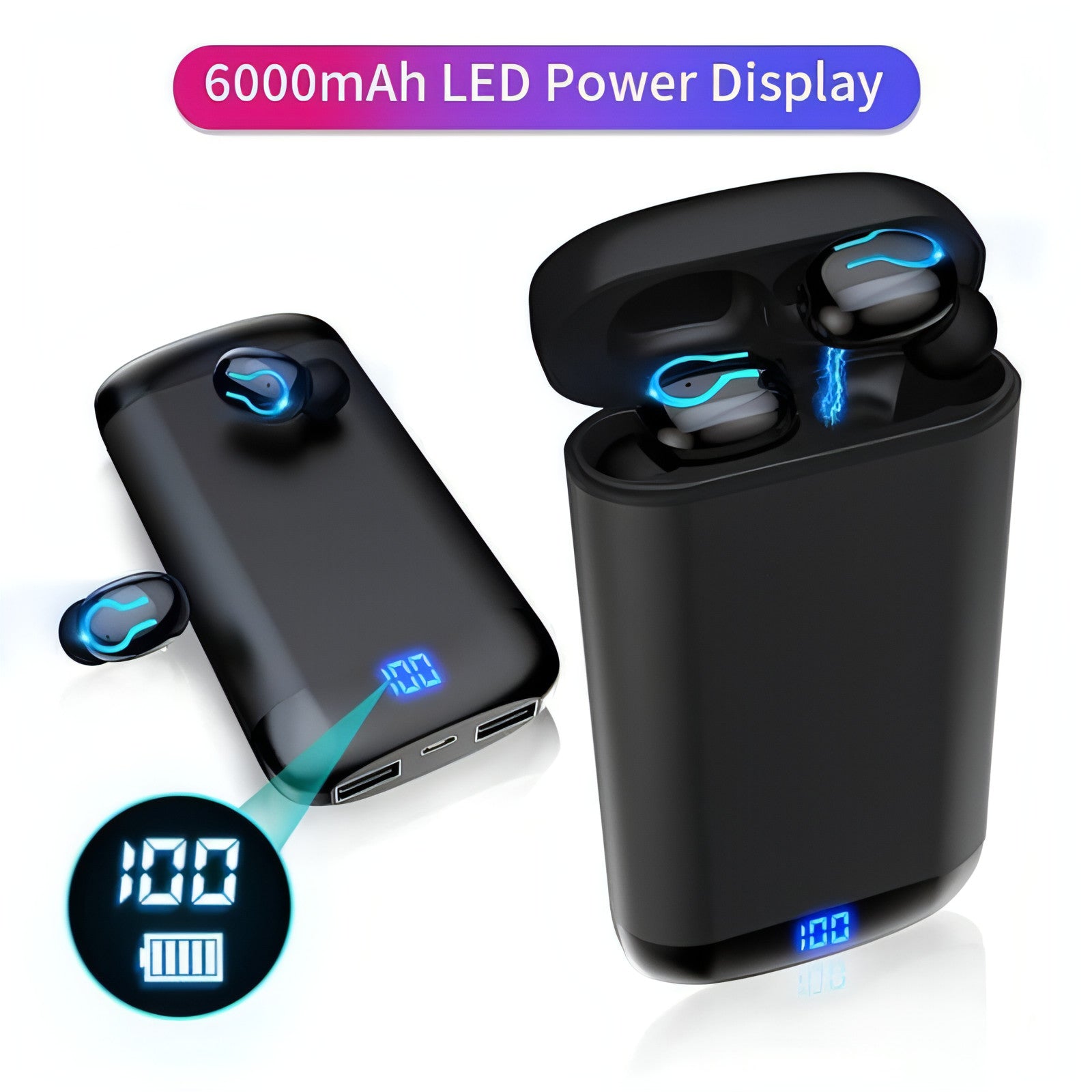 PulseCharge™ TWS Pro – Wireless Headset with Digital Display & Power Bank Case Smart Sound