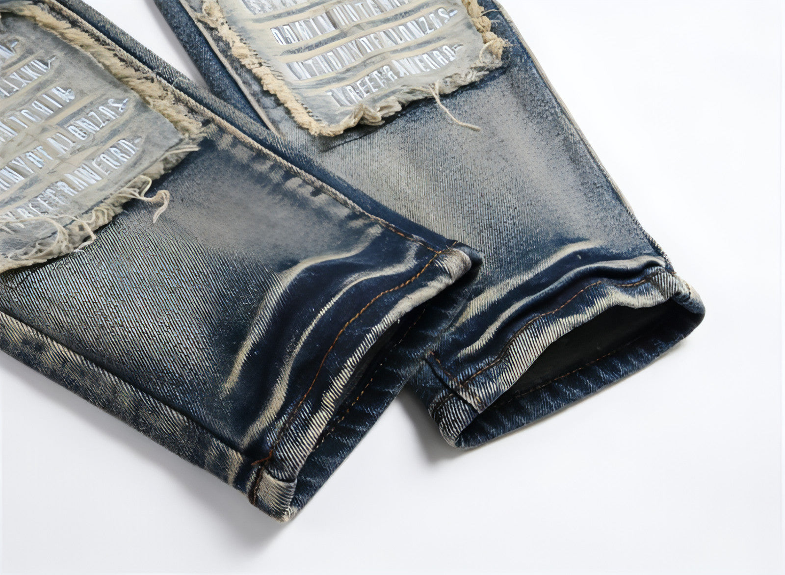 RawEdge™ – Distressed Patchwork Slim Jeans