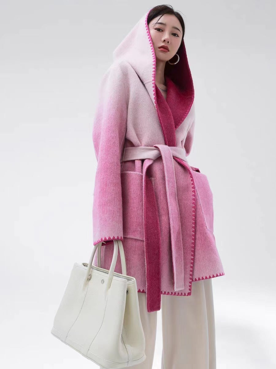 Women's Fashion Reversible Cashmere Coat – Luxury & Versatility