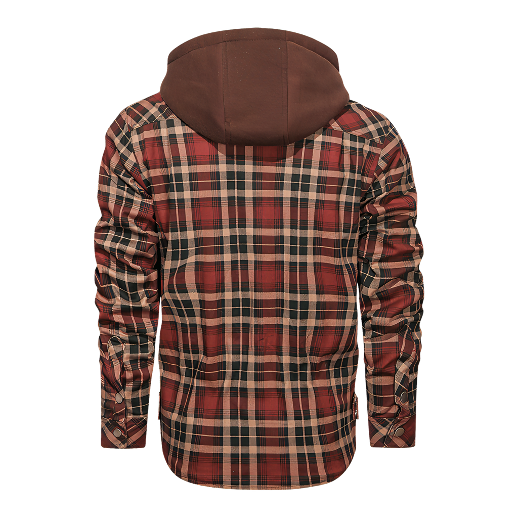 Men Long-sleeved Plaid Jacket