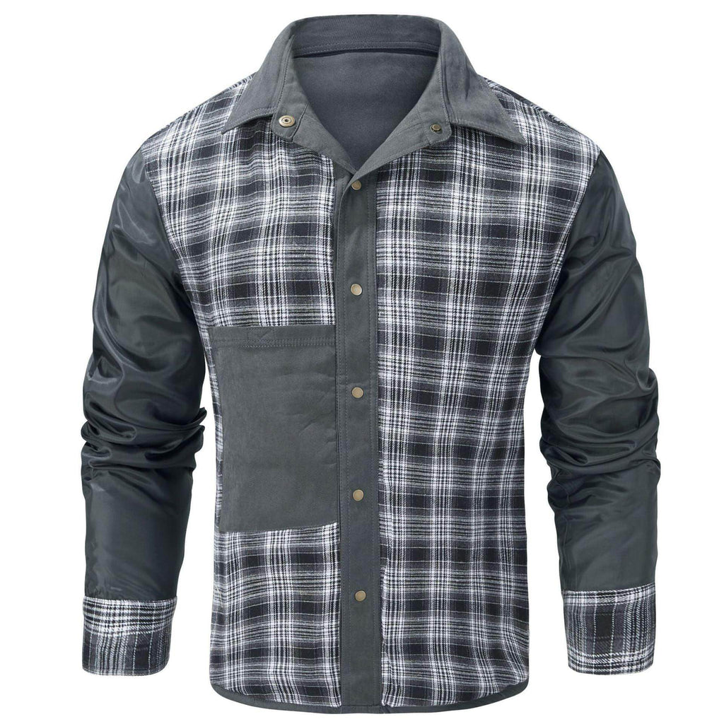 A.1 Lapel Plaid Flannel Casual Retro Western Style Jacket Men