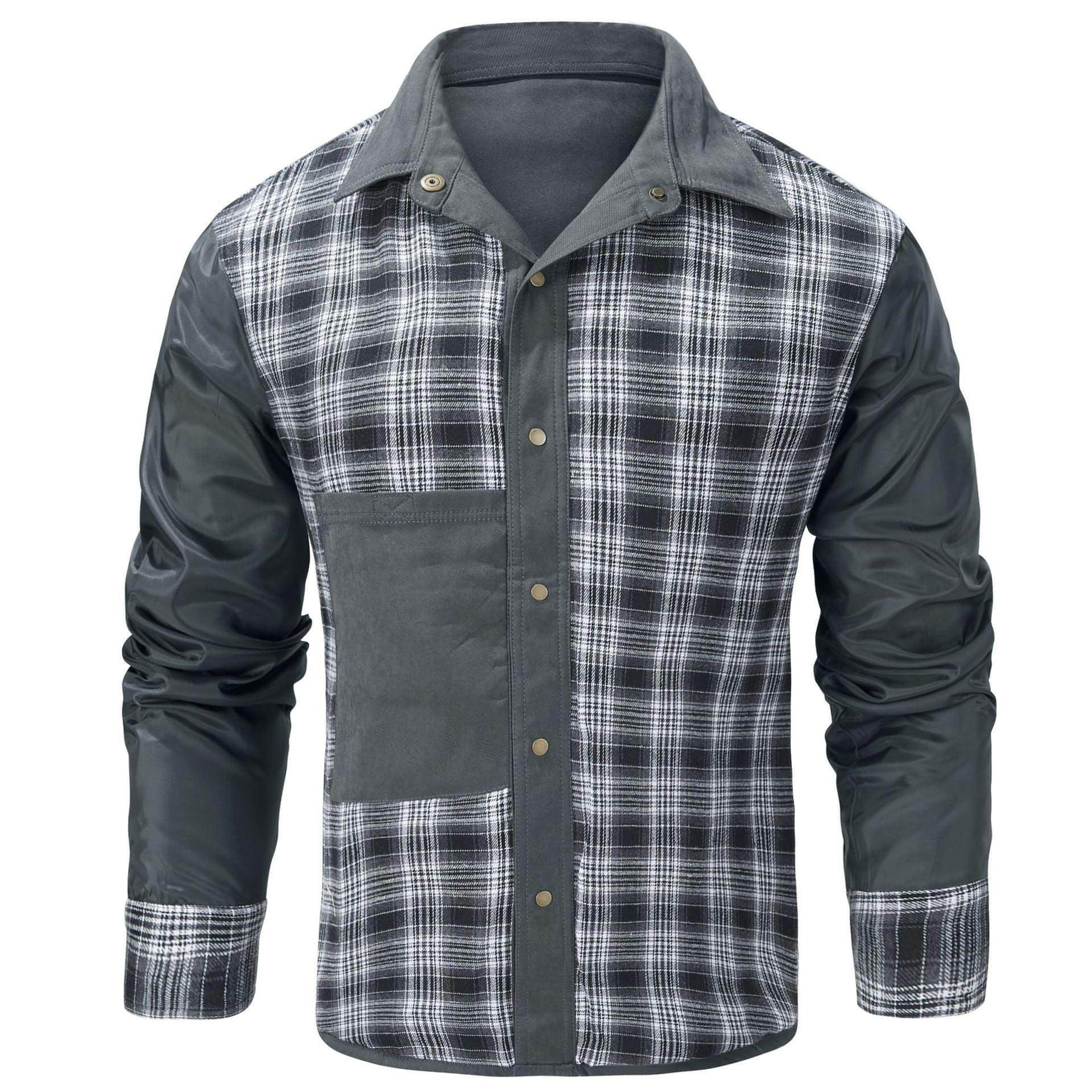 A.1 Lapel Plaid Flannel Casual Retro Western Style Jacket Men