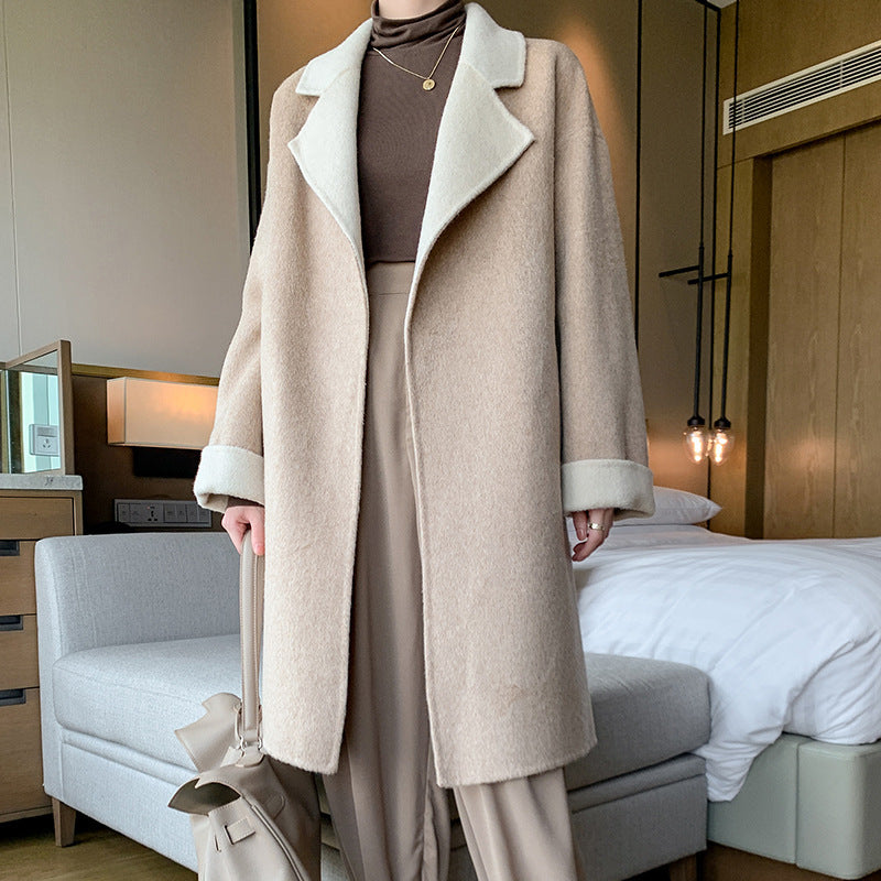 Ladies Wool Double-Faced Coat – Classic Elegance & Cozy Warmth