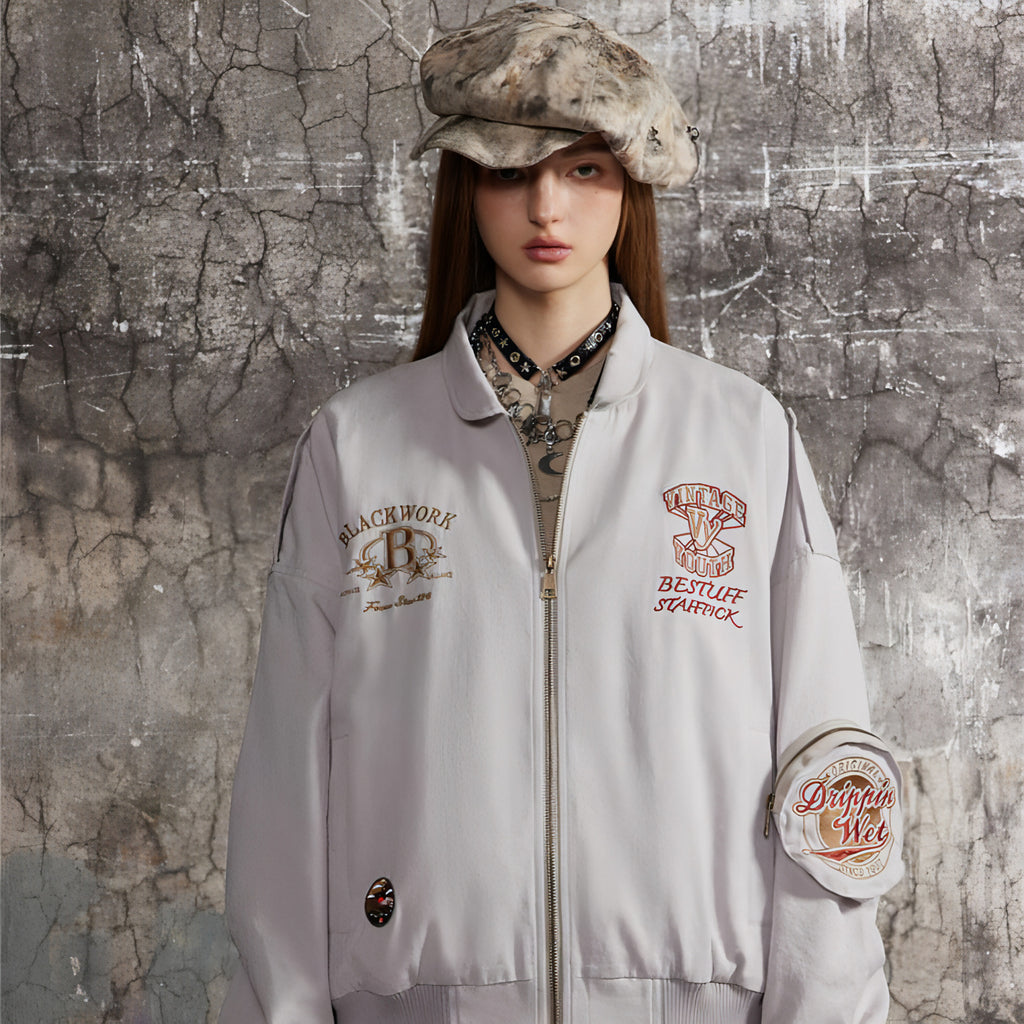 Lapel Baseball Uniform Jacket Men