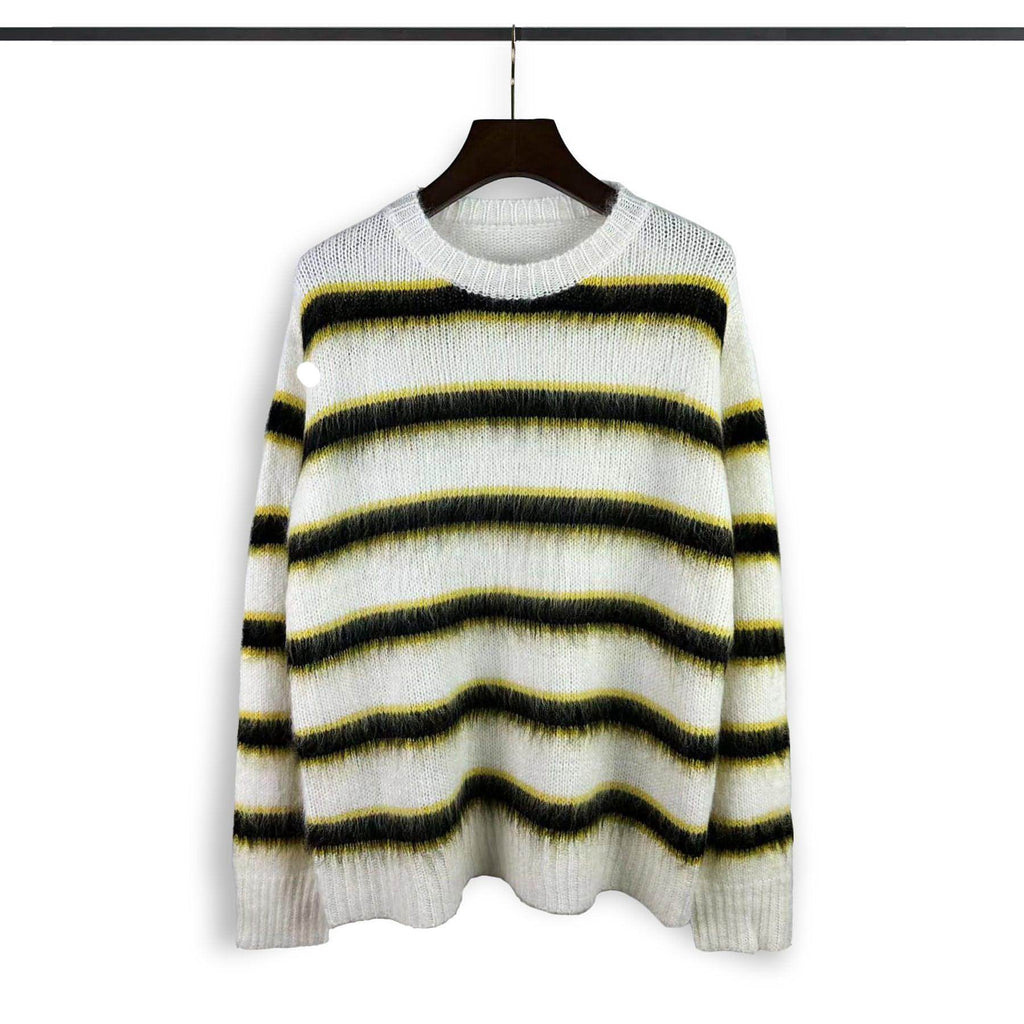 High Street American Style Trend Loose Striped Sweater Men