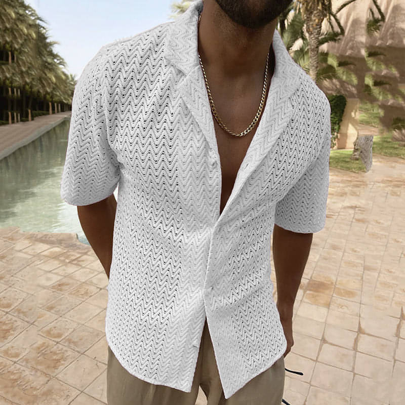 European & American Lace Polo Shirt – Breathable Summer Elegance