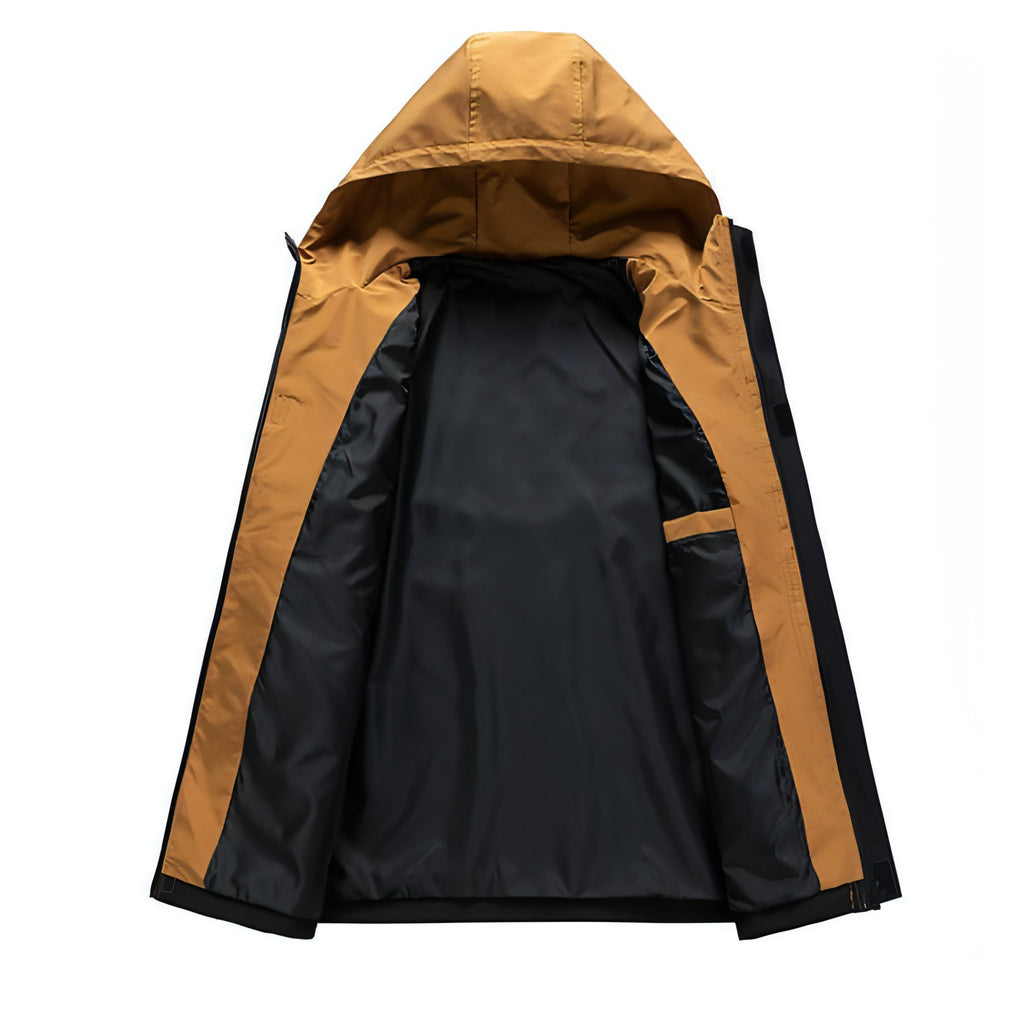 Men's Colorblock Hooded Loose Jacket Coat