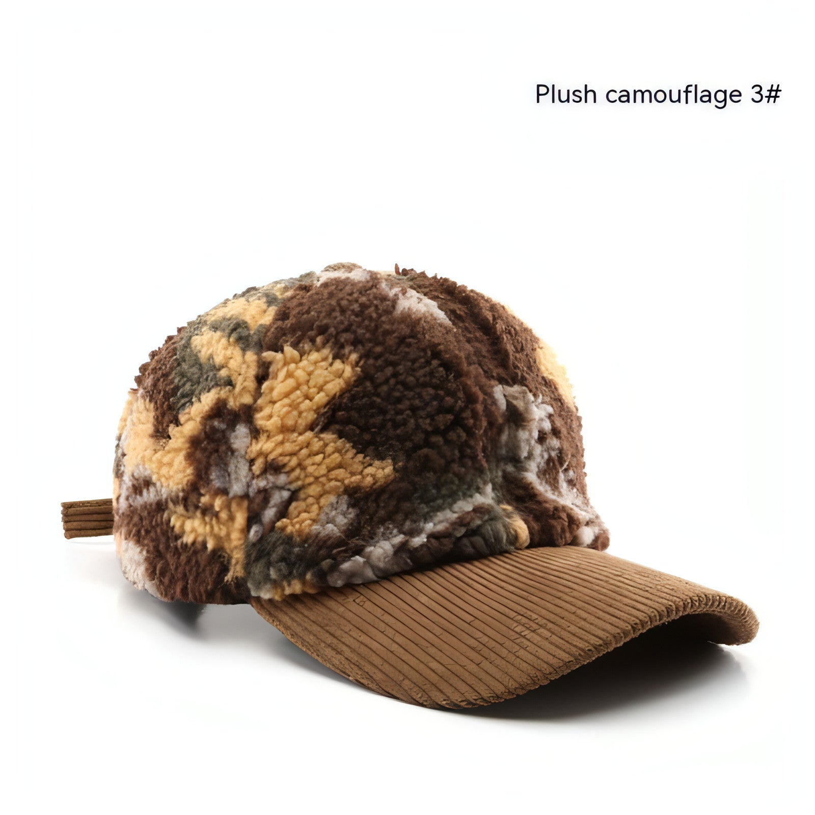 Assorted Colors Plush Camouflage Outdoor Keep Warm Baseball Cap