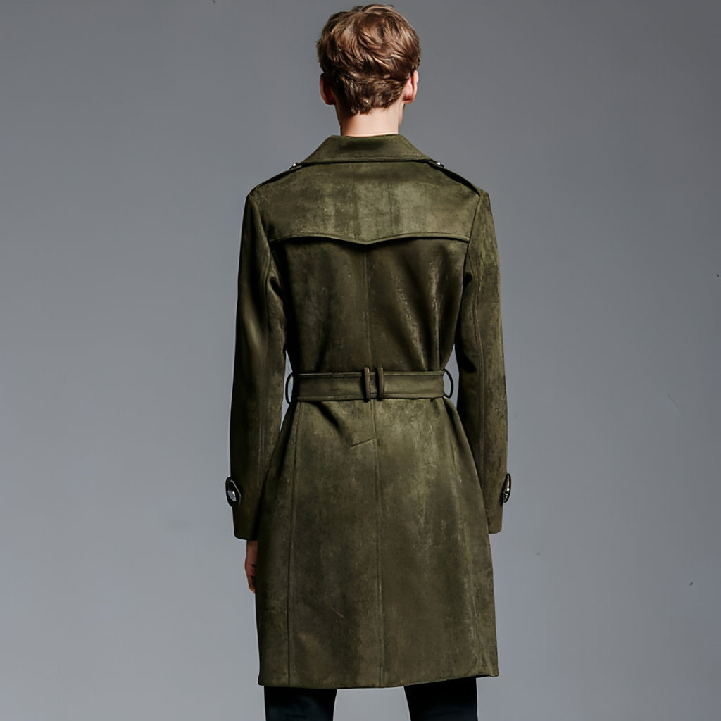 NordWool™ – Double-Breasted Suede Trench Coat