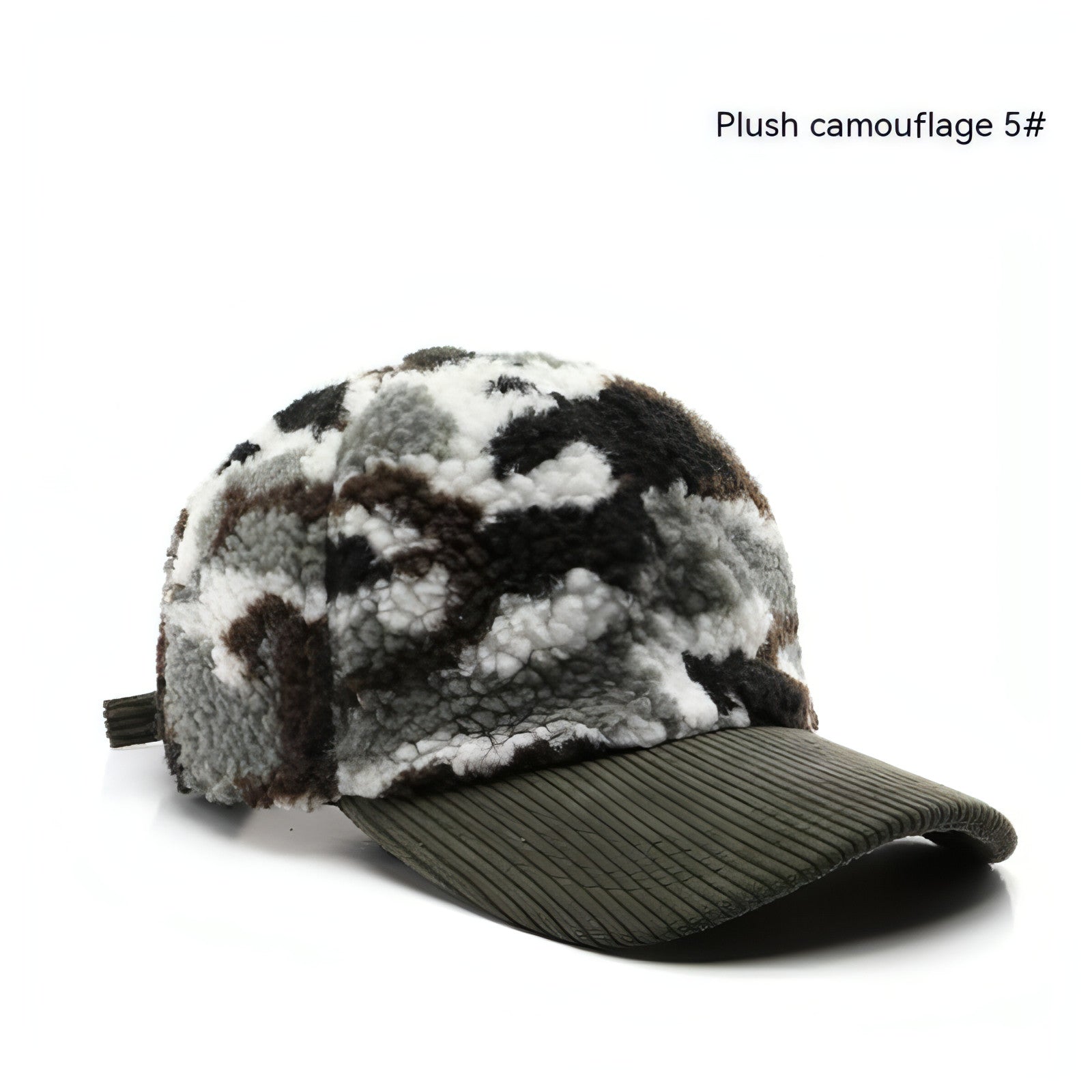 Assorted Colors Plush Camouflage Outdoor Keep Warm Baseball Cap