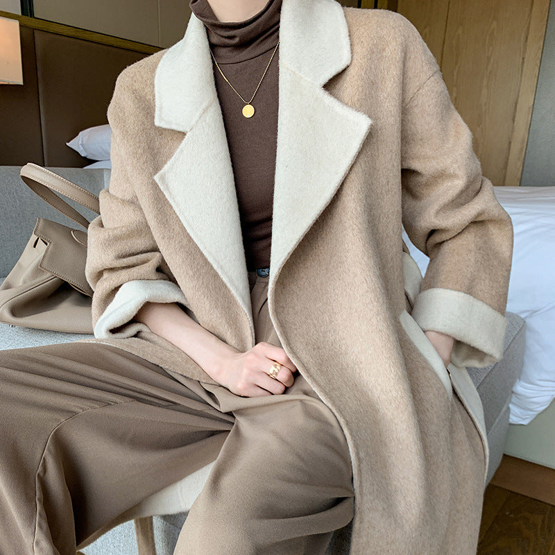 Ladies Wool Double-Faced Coat – Classic Elegance & Cozy Warmth