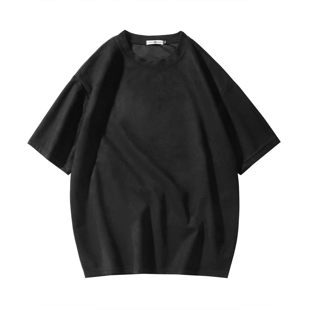 Solid Color Plus Size Casual American Suede Light Board Short Sleeve Men