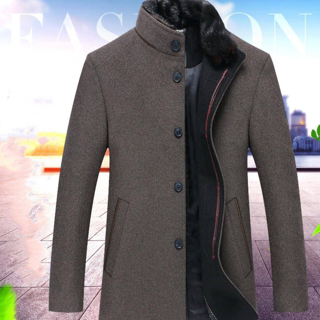 NordWool™ – Minimalist Stand Collar Wool Coat