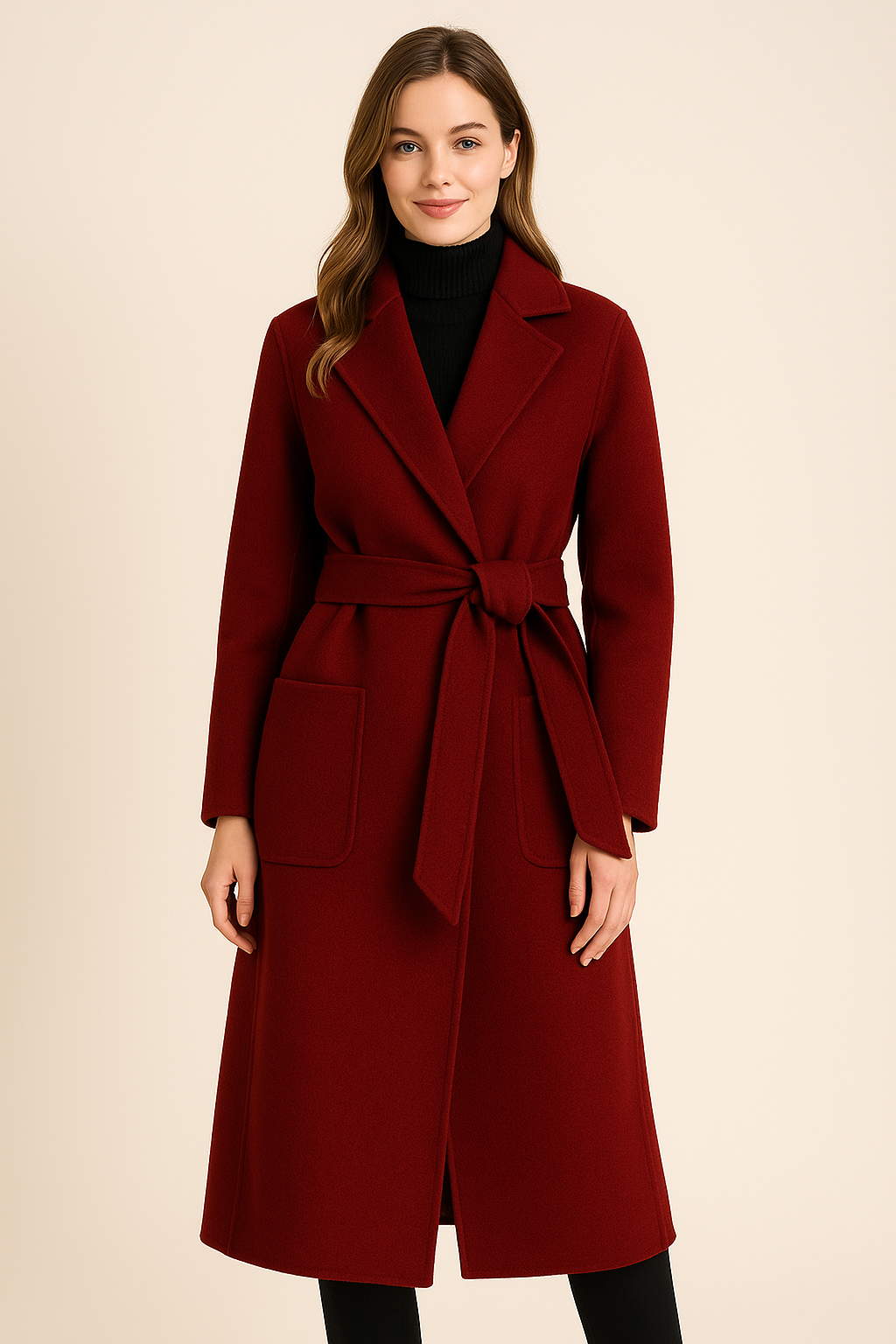 Autumn & Winter Temperament Korean Wool Coat for Women – Elegant & Slim Fit