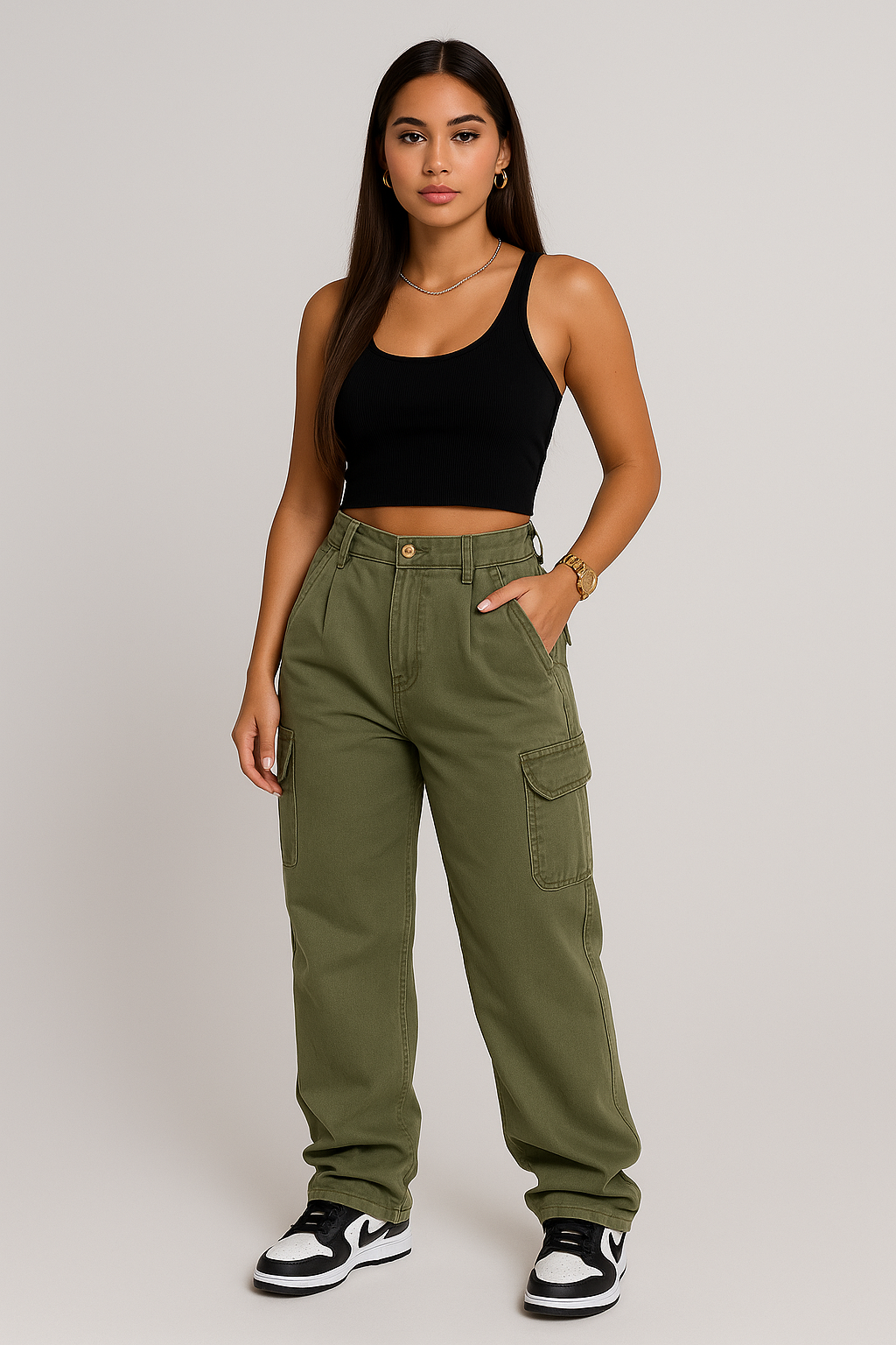 CargoMuse™ – High Waist Straight-Leg Utility Jeans for Women