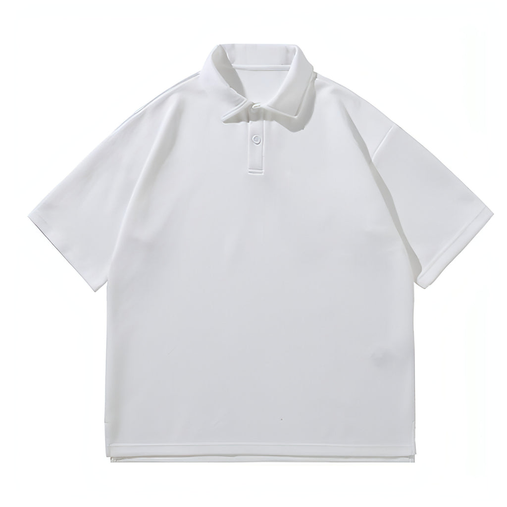 Men's Fashion Casual Solid Color Polo Collar Shirt Top
