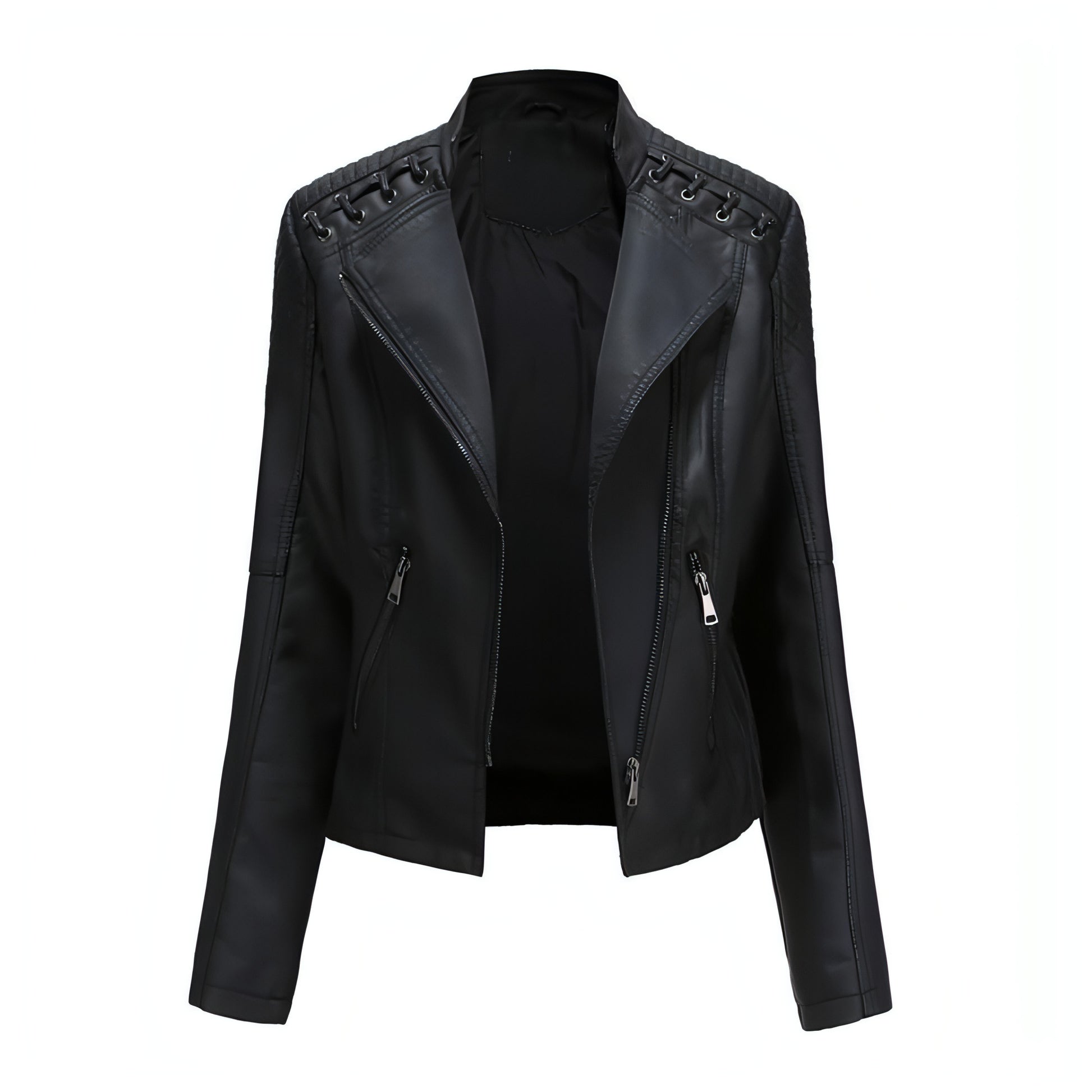 UrbanMuse™ – Faux Leather Chic Rider Jacket