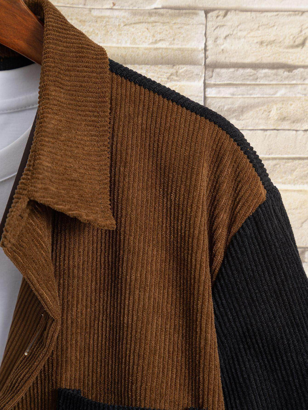 Men's Leisure Corduroy Long Sleeve Pocket DressShirt