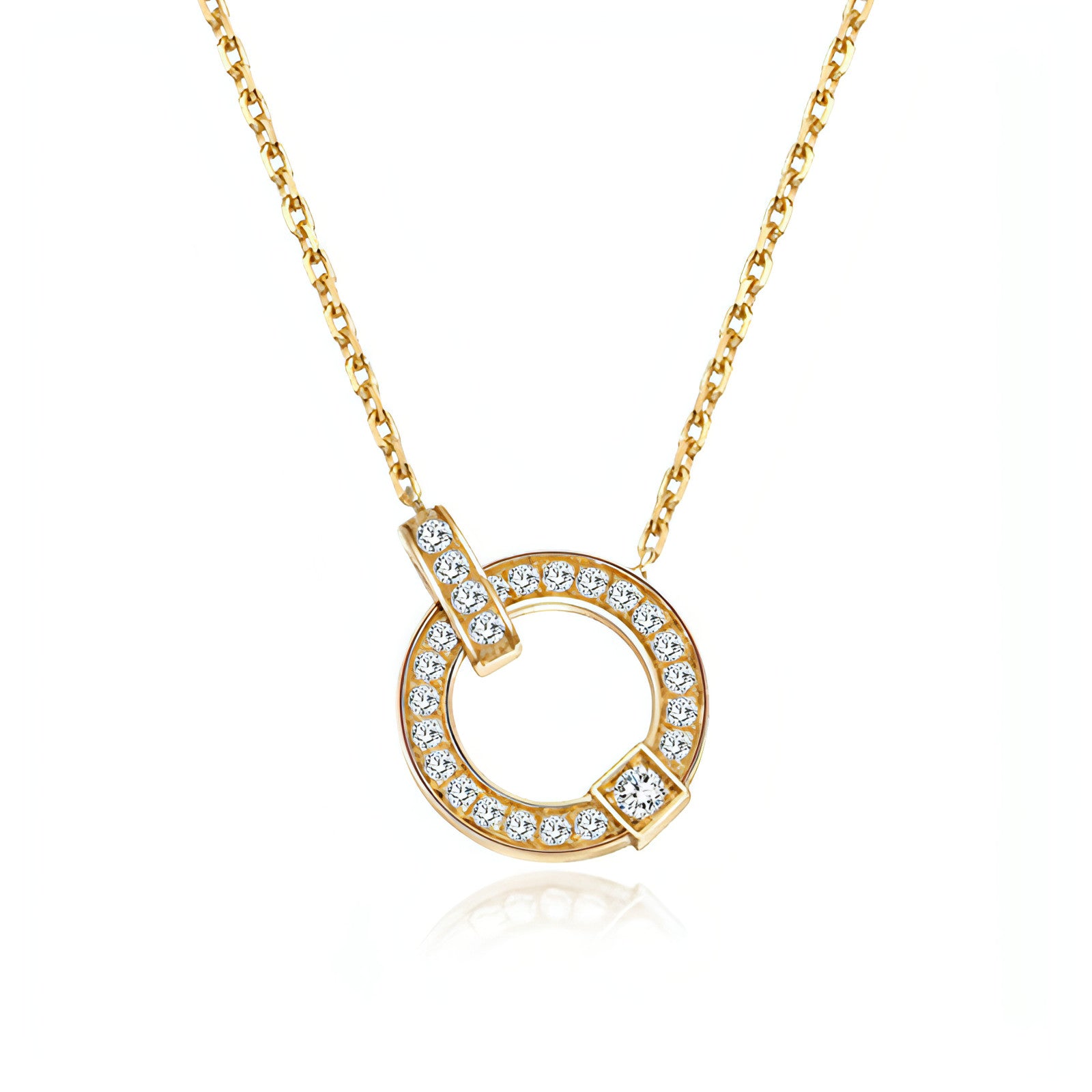 18K Gold Simple Fashion Diamond Clavicle Necklace