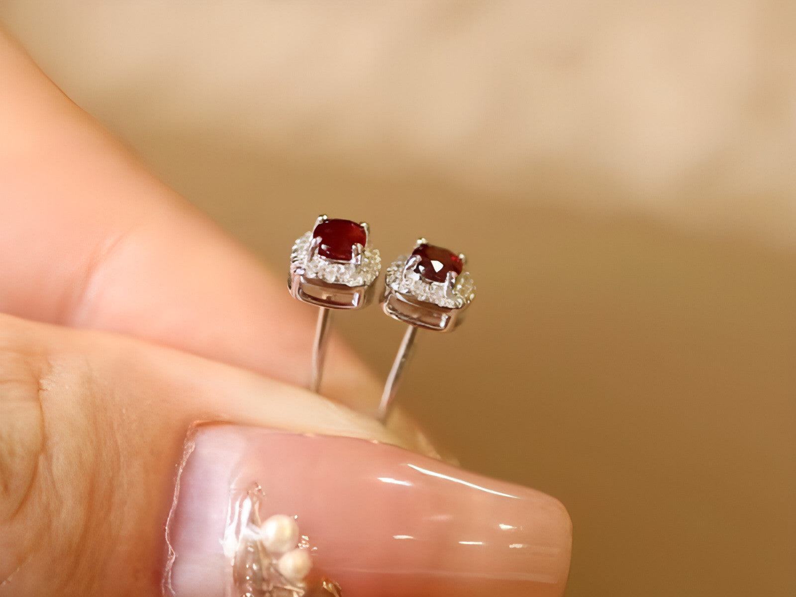 ❤️‍🔥 HF™ – Pigeon Ruby Studs | 18K Royal Edition