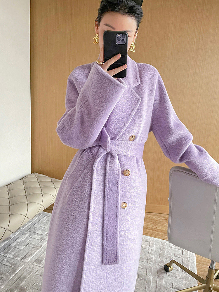 Solid Sail Sheep Camel Coat – Luxury & Warmth for Winter Elegance