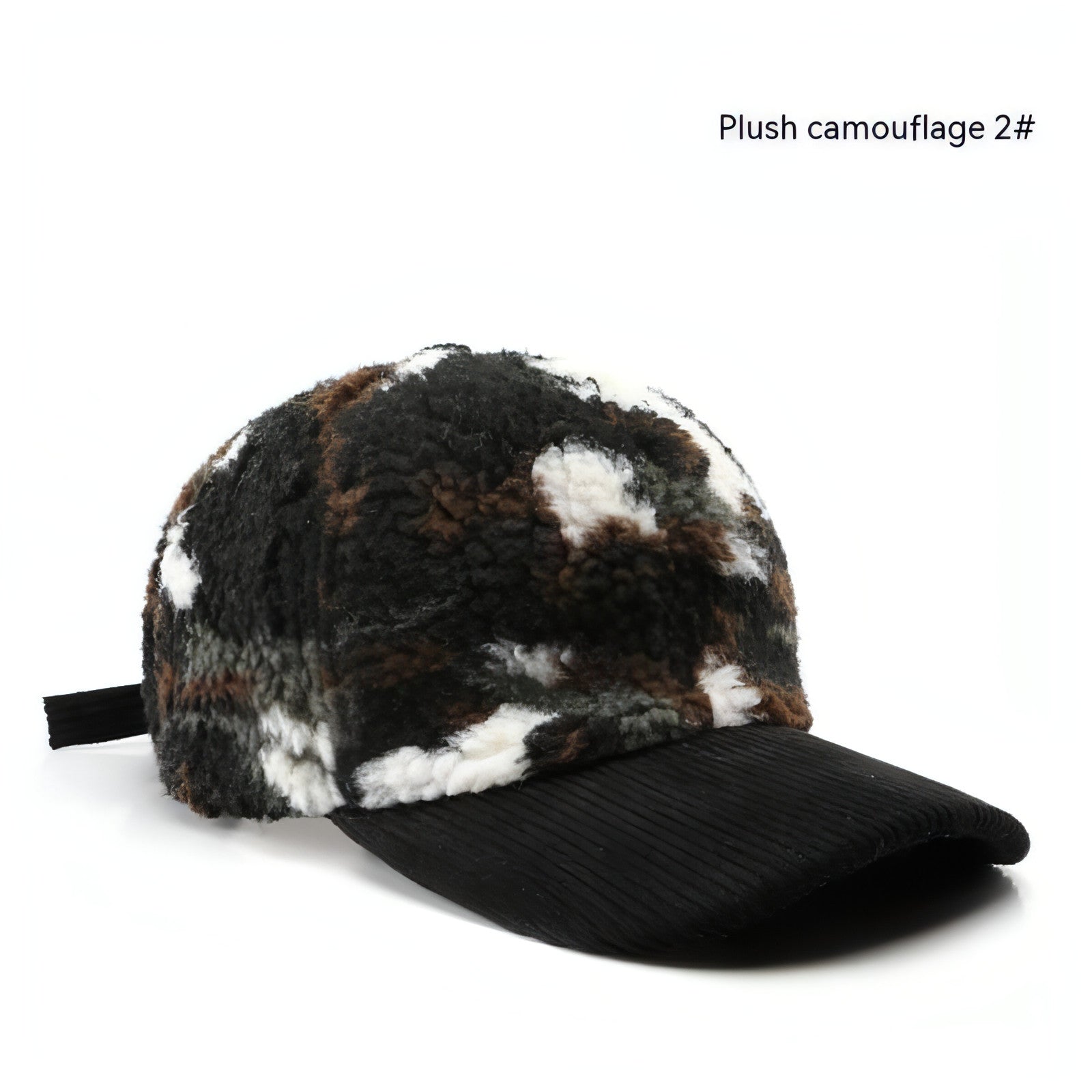 Assorted Colors Plush Camouflage Outdoor Keep Warm Baseball Cap