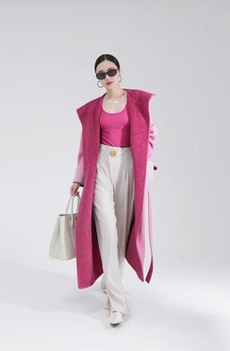 Women's Fashion Reversible Cashmere Coat – Luxury & Versatility
