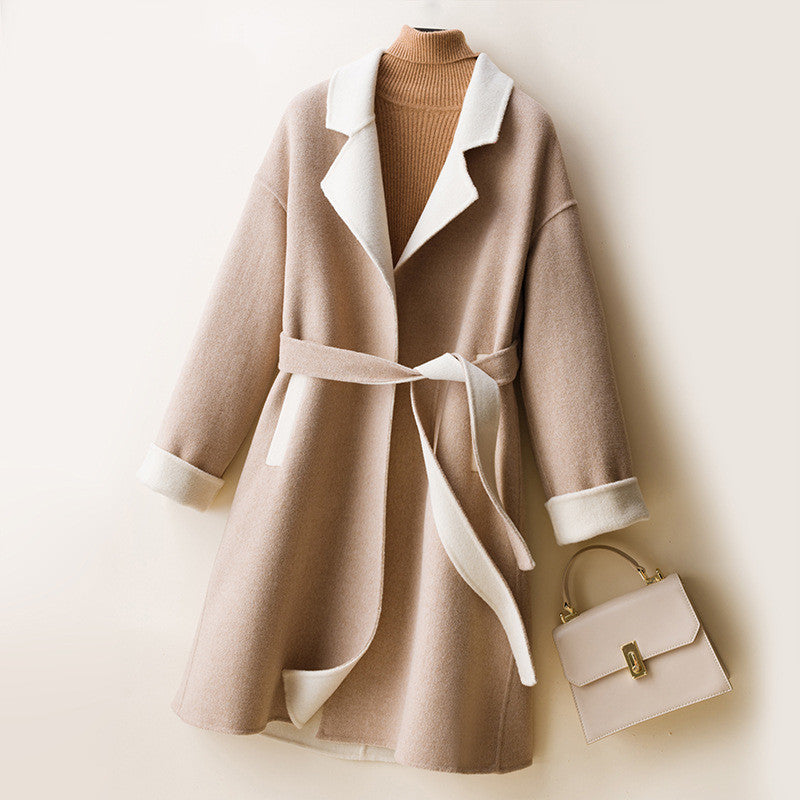 Ladies Wool Double-Faced Coat – Classic Elegance & Cozy Warmth