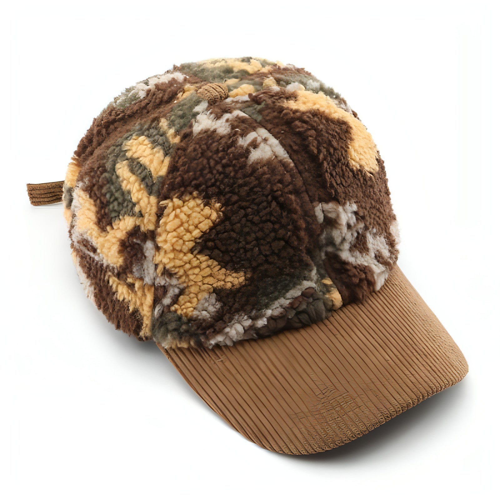 Assorted Colors Plush Camouflage Outdoor Keep Warm Baseball Cap