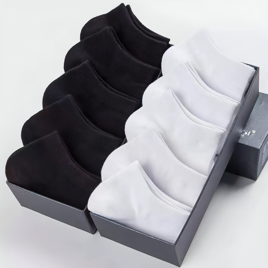 Men's Odor Resistant Low Cut Shallow Mouthed Invisible Boat Socks